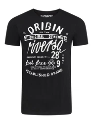 riverso Herren T-Shirt RIVLeon Rundhals O-Neck Kurzarm Tee Shirt Regular Fit Schwarz/Lila