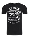 riverso Herren T-Shirt RIVLeon Rundhals O-Neck Kurzarm Tee Shirt Regular Fit Schwarz/Lila