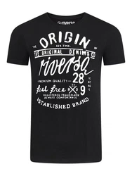 riverso Herren T-Shirt RIVLeon Rundhals O-Neck Kurzarm Tee Shirt Regular Fit Schwarz/Lila
