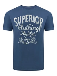 riverso Herren T-Shirt RIVLeon Rundhals O-Neck Kurzarm Tee Shirt Regular Fit Hellblau/Dunkelblau