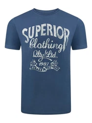 riverso Herren T-Shirt RIVLeon Rundhals O-Neck Kurzarm Tee Shirt Regular Fit Hellblau/Dunkelblau
