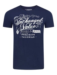 riverso Herren T-Shirt RIVLeon Rundhals O-Neck Kurzarm Tee Shirt Regular Fit Dunkelblau/Blau/Lila