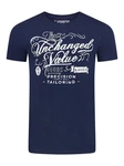 riverso Herren T-Shirt RIVLeon Rundhals O-Neck Kurzarm Tee Shirt Regular Fit Dunkelblau/Blau/Lila