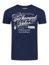 riverso Herren T-Shirt RIVLeon Rundhals O-Neck Kurzarm Tee Shirt Regular Fit Dunkelblau/Blau/Lila