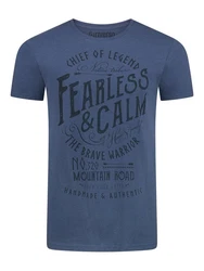 riverso Herren T-Shirt RIVLeon Rundhals O-Neck Kurzarm Tee Shirt Regular Fit Blau/Hellblau/Dunkelblau