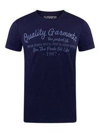 T-Shirt Herren Printshirt RIVLeon Regular Fit (1-tlg) Kurzarm Tee Shirt mit Rundhalsausschnitt aus 100% Baumwolle