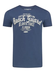 riverso Herren T-Shirt RIVLeon Rundhals O-Neck Kurzarm Tee Shirt Regular Fit Dunkelblau/Blau