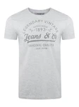riverso Herren T-Shirt RIVLeon Rundhals O-Neck Kurzarm Tee Shirt Regular Fit Grau