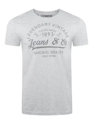 riverso Herren T-Shirt RIVLeon Rundhals O-Neck Kurzarm Tee Shirt Regular Fit Grau