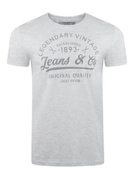 T-Shirt Herren Printshirt RIVLeon Regular Fit (1-tlg) Kurzarm Tee Shirt mit Rundhalsausschnitt aus 100% Baumwolle