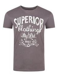 riverso Herren T-Shirt RIVLeon Rundhals O-Neck Kurzarm Tee Shirt Regular Fit Grau/Dunkelgrau/Lila