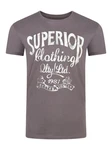 riverso Herren T-Shirt RIVLeon Rundhals O-Neck Kurzarm Tee Shirt Regular Fit Grau/Dunkelgrau/Lila