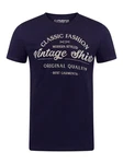 riverso Herren T-Shirt RIVLeon Rundhals O-Neck Kurzarm Tee Shirt Regular Fit Dunkelblau/Lila