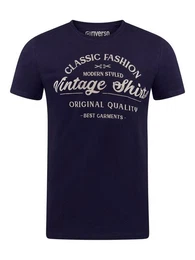 T-Shirt Herren Printshirt RIVLeon Regular Fit (1-tlg) Kurzarm Tee Shirt mit Rundhalsausschnitt aus 100% Baumwolle