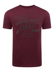 riverso Herren T-Shirt RIVLeon Rundhals O-Neck Kurzarm Tee Shirt Regular Fit Bordeaux/Dunkelrot