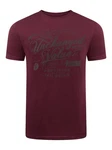 riverso Herren T-Shirt RIVLeon Rundhals O-Neck Kurzarm Tee Shirt Regular Fit Bordeaux/Dunkelrot