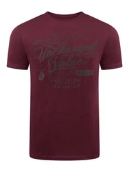 riverso Herren T-Shirt RIVLeon Rundhals O-Neck Kurzarm Tee Shirt Regular Fit Bordeaux/Dunkelrot