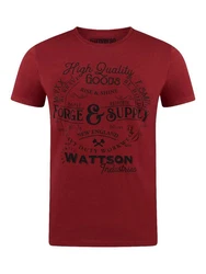 riverso Herren T-Shirt RIVLeon Rundhals O-Neck Kurzarm Tee Shirt Regular Fit Rot/Bordeaux/Dunkelrot/Braun