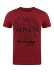 riverso Herren T-Shirt RIVLeon Rundhals O-Neck Kurzarm Tee Shirt Regular Fit Rot/Bordeaux/Dunkelrot/Braun