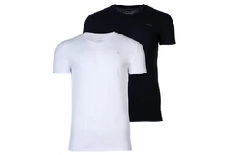 Gant Herren T-Shirt 2er Pack V-Ausschnitt V-Neck schwarz/weiß