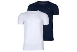 Gant Herren T-Shirt 2er Pack V-Ausschnitt V-Neck Marine/Wei
