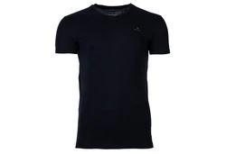 Gant Herren T-Shirt 2er Pack V-Ausschnitt V-Neck schwarz/weiß