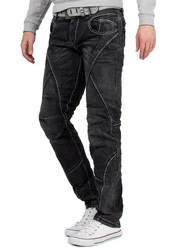 Cipo & Baxx 5-Pocket Jeans Herren Hose BA-CD288 Schwarz/Weiß