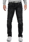 Cipo & Baxx 5-Pocket Jeans Herren Hose BA-CD288 Schwarz/Weiß