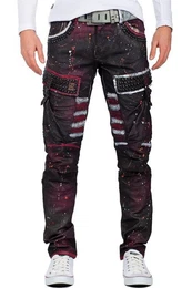 5-Pocket-Jeans Biker Hose BA-CD636 (1-tlg) mit Nieten und Seitentaschen