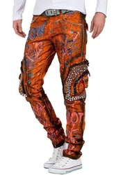 Cipo & Baxx 5-Pocket-Jeans Biker Hose BA-CD634 Orange