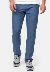 Indicode Leinenhose Bryne Blau/Hellblau/Grau