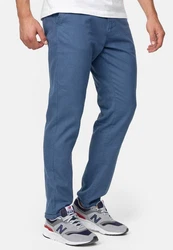 Indicode Leinenhose Bryne Blau/Hellblau/Grau