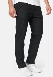 Indicode Leinenhose Bryne Schwarz/Dunkelgrau