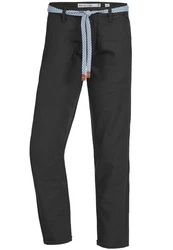 Indicode Leinenhose Bryne Schwarz/Dunkelgrau