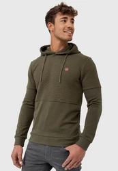 Indicode Kapuzenpullover Franz Dunkelgrün/Khaki