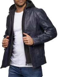 Tazzio Lederjacke Biker-Look Two-in-One Hoodie Style (19710) 19710