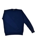 MayTree Strickpullover Herrenpullover aus Wolle Zopfmuster Rundkragen nachtblau