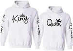 Couples Shop Kapuzenpullover King & Queen Hoodie Partner Look Rosa/Silber