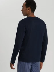 Hanro Longsleeve Living Shirts Dunkelblau/Blau