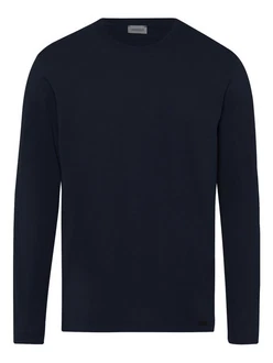 Hanro Longsleeve Living Shirts Dunkelblau/Blau