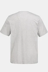 JP1880 T-Shirt Henley Basic Knopfleiste Grau/Hellgrau