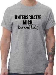 Shirtracer T-Shirt Unterschtze mich. Das wird lustig Sprüche Statement mit Spruch Creme/Grau/Silber/Braun