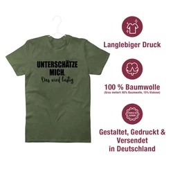 Shirtracer T-Shirt Unterschtze mich. Das wird lustig Sprüche Statement mit Spruch Dunkelgrün/Neonfarben/Grün/Creme