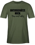 Shirtracer T-Shirt Unterschtze mich. Das wird lustig Sprüche Statement mit Spruch Dunkelgrün/Neonfarben/Grün/Creme