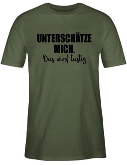 Shirtracer T-Shirt Unterschtze mich. Das wird lustig Sprüche Statement mit Spruch Dunkelgrün/Neonfarben/Grün/Creme Shirtracer T-Shirt Unterschtze mich. Das wird lustig Sprüche Statement mit Spruch Dunkelgrün/Neonfarben/Grün/Creme
