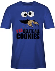 Shirtracer T-Shirt I will delete all cookies Blau/Braun