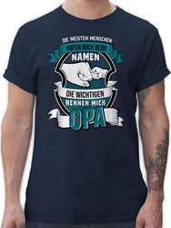 Shirtracer T-Shirt Die meisten Menschen nennen mich beim Namen Opa Grau/Blau/Dunkelblau
