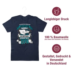 Shirtracer T-Shirt Die meisten Menschen nennen mich beim Namen Opa Grau/Blau/Dunkelblau