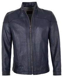 Lederjacke Lars - Herren Lederjacke Biker Lammnappa marine blau