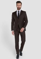 SteffenKlein Anzug SLIM FIT Dunkelbraun/Dunkelgrün/Braun/Khaki/Grau